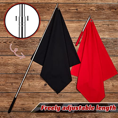 48" Horse Training Flag Horse Training Equipment with 4 Feet Replacement Flags and Telescopic Handheld Flagpoles, Red, Black