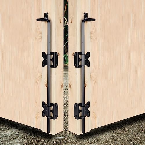 Upgrade 36" Heavy Duty Cane Bolt Gate Drop Rod-Steel Gate Ground Latch Designed for Wood Metal Vinyl Gates or Double Doors Fence-2 Pack - size: 36 Inch-2 Pack