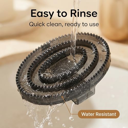 Horse Brush Black Flexible Oval Grooming Pad With Soft Teeth For Coat Cleaning Bath Lather Tack Box Storage Everyday Barn Use For Horses Dogs - color: Black