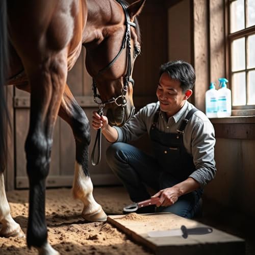 Hoof Knife and Sharpener for Horses, Farrier Tool Kit, Double-Edged Hoof Trimming Knife, High-Carbon Steel Blade