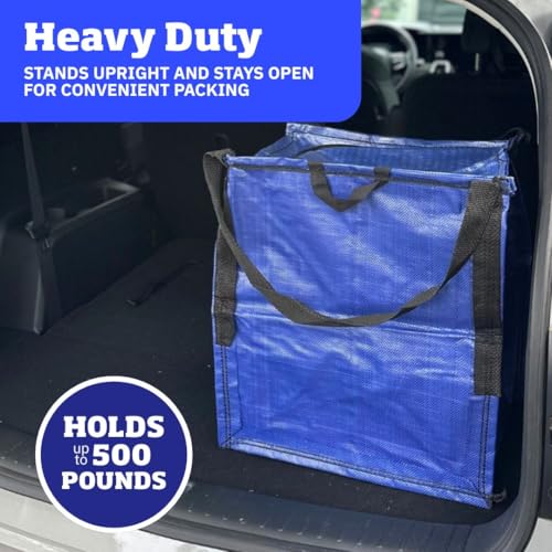 DURASACK 22-Gallon Zipper Top Heavy Duty Storage Tote Bags, Single, Blue | Rugged Woven Polypropylene Moving Bag, Reusable Self-Standing Design, Holds up to 500 Pounds - color: Blue, size: Medium
