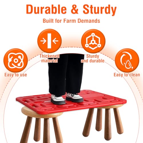 Livestock Sorting Panel with Sound Paddle 38x33 Inch Plastic Sturdy | Animal Guide Board Pigs Hogs Sheep Goats Cattle Gate Steel Ball Sound Paddle Dual Handles Portable Farm Equipment