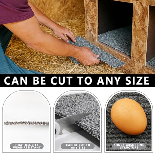 Chicken Nesting Pads, 8 Pack Nesting Pads for Chicken Coop, 10×10 Inch Washable Laying Box Pads for Chickens Coop, Reusable Chicken Laying Mats(10” x 10”, Grey)