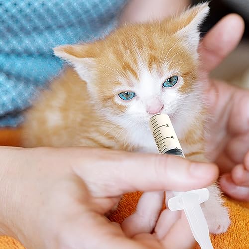 100Pack 10ml Plastic Small Measuring Syringes with Tip Cap | Oral Syringe for Scientific Labs, Feeding Pets, Measurement,Refilling, No Needle