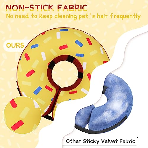 Supet Inflatable Dog Cone Collar for Small Dogs Puppies Cats, Soft Dog Cone Alternative After Surgery for Puppies Cats to Stop Licking - color: Donut Yellow, size: XS(Neck 4"-7")