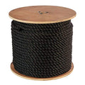 GWP 3/8" x 600' 3 Strand Black Polypropylene Rope (2,430 lbs. Tensile Strength) Various Sizes in Listing