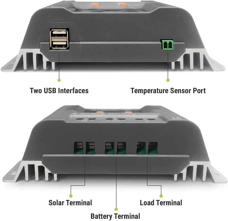 Newpowa 35Watts 12Volt Solar Panel Monocrystalline Off Grid Solar Charge Kit 35W 12V 10BB Solar Panel+10A MPPT Charge Controller+8ft Cord for Connecting Controller to Battery Alligator Clamp - size: 35W 12V Kit (Panel + 10A MPPT + 8ft Cord)