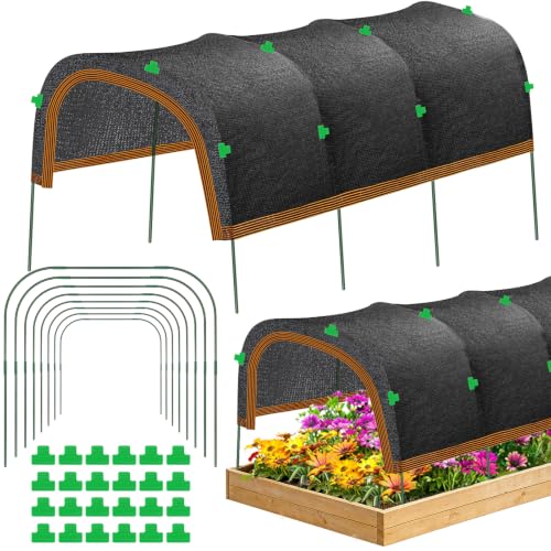 2 Pack 79"x40" Garden Shade Kit, 75% Garden Sun Shade Cloth with 11mm Hoop | Garden Shade Kit for Plants Heat Protection, Raised Garden Bed Shade Cover Plant Sun Shade for Outdoor Plants Vegetables - size: 79"x40" Shade Cloth-2 Pack