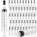 TrelaCo 50 Pack Syringe Without Needle Disposable Plastic Syringes with Cap Measuring Dispensing Tools Individually Sealed for Pets Feeding(5 ml) - size: 5 ml
