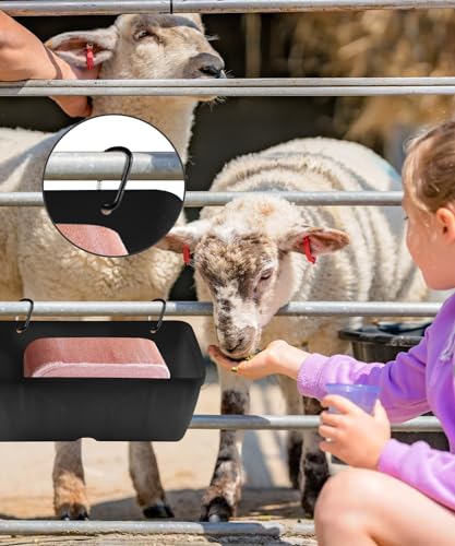 Chicken Feeder, 3 Pack, Black | Poultry Feeders and Waterers, Hanging Goat Feeder, Livestock Fence Feeder, Feed Trough and Waterer Bucket, Includes Clips - color: 3 Pack Black