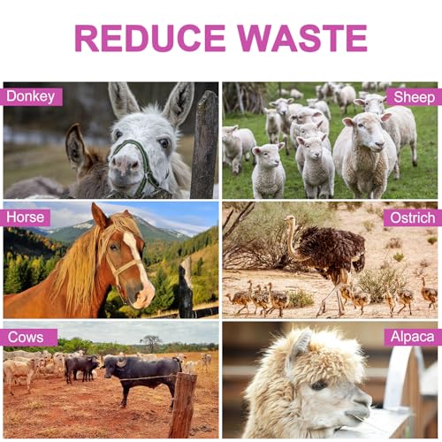 2 Pcs Horse Feed Bag, Heavy Duty Mesh Feeder with Adjustable Strap, Pink | Hay Bag, Grazing Muzzle, Slow Feeder, Trail Riding, Stall Use, Equine, Waterproof Bottom, Breathable Mesh, Padded Neck - color: Pink