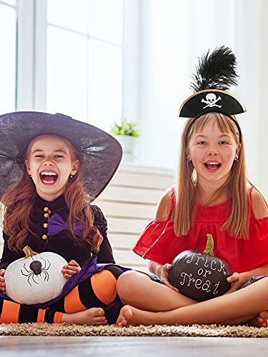 6 Pieces Pirate Hat Headband Skull Feather Mini Pirate Top Hat Headband for Halloween Theme Costume Party Supplies