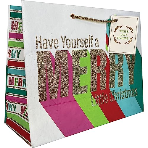 Jillson Roberts Large Christmas Gift Bags with Foil and Holographic Accents (12 Count) - color: Merry, size: 12.5" x 10" x 5"