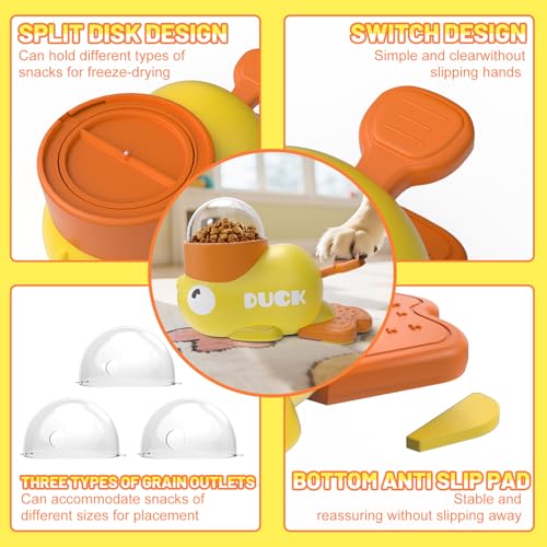 Dog Interactive Treat Dispenser Toy Food Puzzle Slow Feeder Duck-Shaped Dog Puzzle Feeders for Small Medium Dogs Cats IQ Training Reduces Bloating for Healthy Eating (Yellow) - color: YELLOW