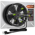 Abestorm 8.7 Inch Crawlspace Ventilation Fan with Humidistat 540 CFM | Smart Digital Panel,Temperature Controller, Moisture Reducing, for Crawl Spaces Garage Attic with Isolation Mesh, IP 55 Rated