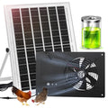 Solar Exhaust Fan with Battery and 3H/6H Timer, IP65 Waterproof | High Speed Solar Powered Ventilation Fan for Chicken Coop, Greenhouse, Dog House and Shed, Low Noise (16.4FT Cord, 1 Pack) - size: Small