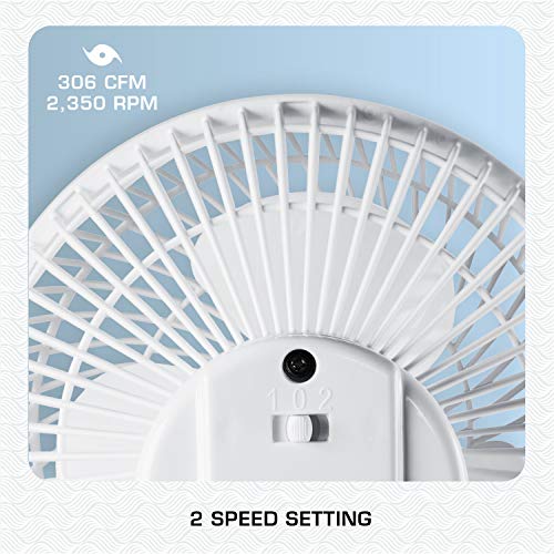 Hurricane Classic Clip Fan with Tilt, 2 Speeds, White, 6in | Portable Mini Desk Table Fan for Home, Office or Travel - style: 6" Classic Clip Fan