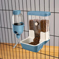 Automatic Pet Food Water Dispenser, Auto Gravity Pet Feeder Water Bottle Set for Crate Cage, Feeding Station for Small Dog Cat Rabbit Guinea Pigs Chinchilla Ferret Hedgehog (Blue) - color: Blue