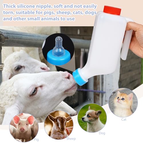 800ml Lamb Feeding Bottle Thickened Goat Feeder Bottles Hang Upside Down Livestock Milk Bottle with Measurements Fawns Nursing Bottles for Goat Lamb Fawns Nigerian Dwarf Doeling Dog