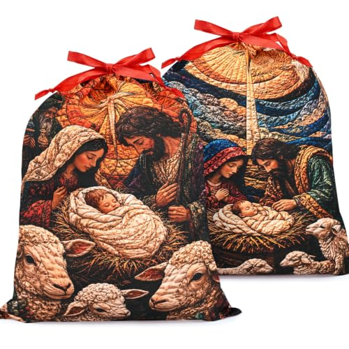 KzgtY Baby Birth 2PCS Gift Bags with Drawstring, 16 x 12 Inch Reusable Present Sacks for Christmas,Brithday, Holidays,Parties & Gift Packaging - color: Baby Birth
