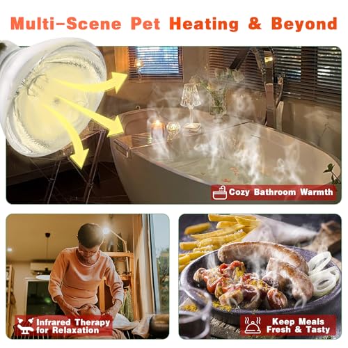250W Heat Lamp Bulbs for Chicks Infrared Heat Lamp for Chicks （2 Packs） | 250W Infrared Heating Lamp，Even heat distribution，High-Quality Material, Heat-resistant and Distortion-free