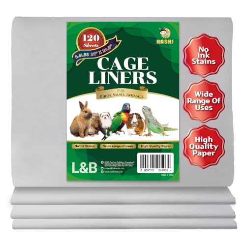 HA SHI Bird Cage Liners, 120 Unscented Newsprint Sheets, 31 x 21.5 in Large | 120 unscented newsprint sheets, 31 x 21.5 in. Large ink-free liners for bird cages and small pet enclosures. Trim to fit. - size: 120 Sheets - 31" x 21.5" (Pre-cut)