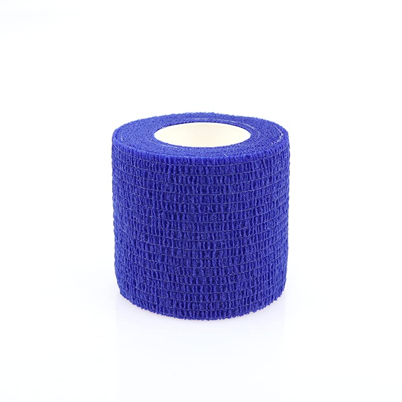 Self Adhesive Bandage Wrap Animal Cohesive Bandage Self Adherent Wrap First Aid Tape for Dogs Cats Horses Birds & Wrist Healing Ankle Sprain Swelling - color: 2 Inch Dark Blue 12 Rolls