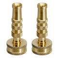 ATDAWN Brass Hose Nozzle, Heavy-Duty Brass Adjustable Twist Hose Nozzle, 2 Pack (3") - size: 3 Inch