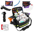 Lightning X Mid-Sized First Responder EMT Bag | LXMB25 | Fully Stocked w/ 248+ First Aid Supplies + Trauma Pak w/C.A.T. Tourniquet & QuikClot - Black - color: Black