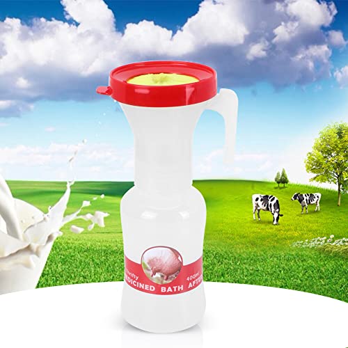 SOONHUA 400ml Soft Teat Dip Cup, Nipple Cleaning Disinfection Tool Non- Return Teat Dipper Cleaning Cup Nipple Milking Medicated Bath Cup Milking Cleaning Cup for Cow Sheep Use