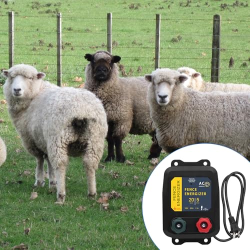 Electric Fence Charger, 5 Mile Plug in Electric Fence Energizer, for Preventing to Prevent Bears, Raccoons, Skunks Intruding - color: BLACK, size: 5 MILE