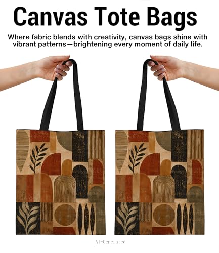 Aesthetic Floral Canvas Tote Bag - Reusable Shoulder Tote Bag for Women Lady Casual Vacation, Shopping, Work, Gym - color: Black