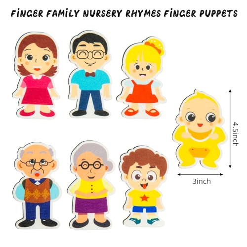 Soft Felt Finger Family Puppets – 7 Pack Nursery Rhyme Finger Puppets Toy for Toddlers & Preschool Kids, Ideal for Parent-Child Interaction, Classroom Activities, Storytelling, and Bedtime Songs - style: 7PCSFamily Finger Puppets