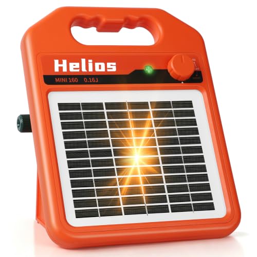 MINI160 2 Miles Solar Fence Charger, 0.16 Joule Solar Electric Fence Charger for Livestock, Pigs, Horses, Cattle Sheep, Solar Powered Electric Fence with Day or Night Mode, Easy Installation - size: MINI160