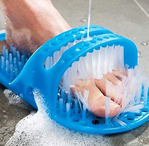 EVERMARKET Simple Feet Cleaner, Magic Foot Scrubber, Exfoliating Easy Feet Cleaning Brush, Foot Shower Spa Massager Slippers for Unisex Adults