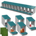 Chicken Nesting Boxes, 10 Hole Laying Boxes,2 Nest Mat, Plastic Roll Away Chicken Nest Box, Egg Roll Out with Perch Eggs Protected Collection Area, Poultry Modular House Egg Coop Nest Perch - size: Green 10 pack