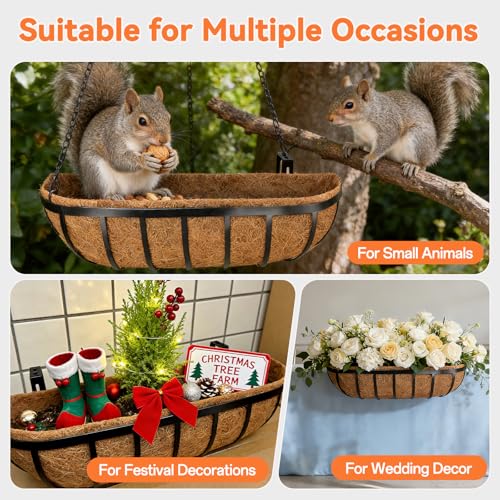 Halatool 30" Coco Liners for Planters, 3Pcs Coconut Liners for Window Boxes | 100% Natural Coconut Fiber, Replacement Liner for Wall & Railing Planters, Fence & Balcony, Breathable & Eco-Friendly - size: 30in