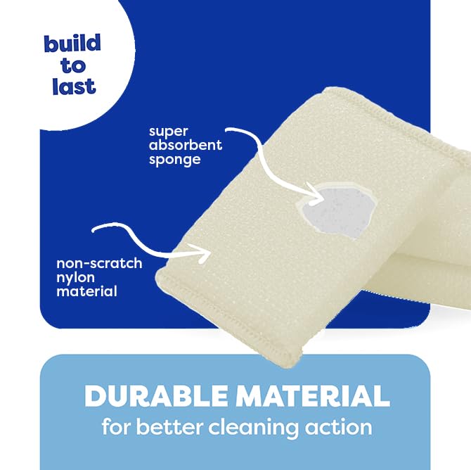 Multi-Purpose Scouring Pad by Scrub-It - Non-Scratch Cleaning Dobie Pads for Pots, Pans, Dishes, Utensils & Non-Stick Cookware - Sponge Scrubbers Use for Kitchen, Bathroom & More (6 Pack) - size: 6 Pack