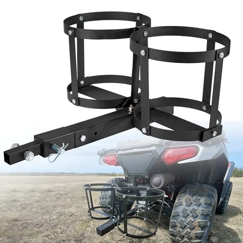 Pindex Heavy Duty ATV Pail Carrier, Universal Bucket Holder for UTV, Lawn Mowers & Tractors, Fits 2, 4 Gallon Pails up to 10-5/8" Diameter, All-Terrain Tow-Behind Bucket Caddy for Garden & Farm