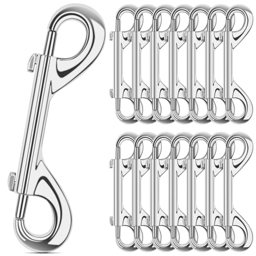 ERKOON 15 Pack Double Ended Bolt Snap Hooks Extra Large 4.7inch Zinc Alloy Mental Clips Heavy-Duty Trigger Snaps for Horse Tack Water Bucket Feed Bucket Dog Leash Horse Pet Sling, 220LBS Load Capacity - size: 4-7/10 15 Pack