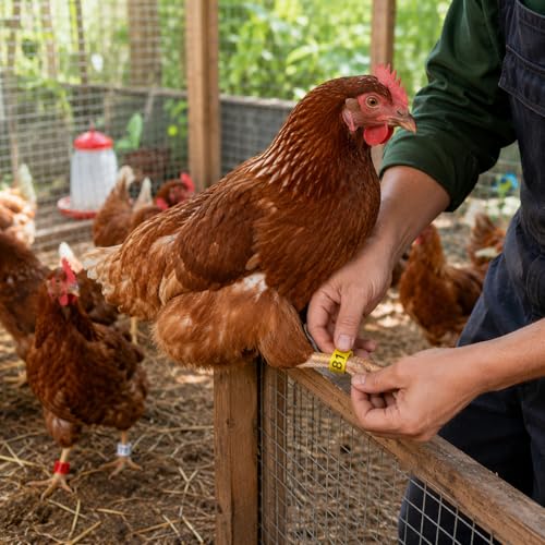 Chicken Leg Bands, 120Pcs Poultry Foot Large Tags, 20-22mm, Adjustable Hen Identification Leg Ring with Number, Chicken Coop Accessories for Ducks, Guinea, Pigeons & Goose