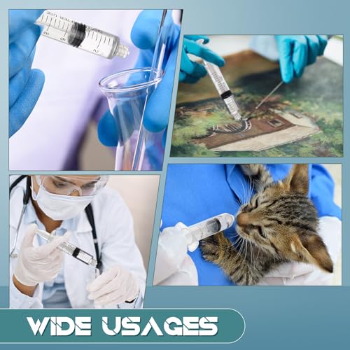 TrelaCo 50 Pack Syringe Without Needle Disposable Plastic Syringes with Cap Measuring Dispensing Tools Individually Sealed for Pets Feeding(10 ml) - size: 10 ml