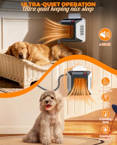 Dog House Heater With Thermostat,Pet Heater With Safe Overheat Protection And 6FT Anti Chew Cord,2 Heating Mode (600/300W) Pet Warmer Suitable For Dogs Chicken Coops Rabbits