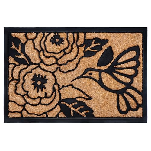 Calloway Mills 102822436 Hummingbird Haven Doormat, 24" x 36", Natural/Black - color: Hummingbird Haven