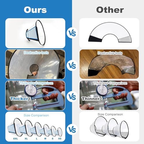 Supet Dog Cone Collar Adjustable After Surgery, Comfortable Pet Recovery Collar & Cone for Large Medium Small Dogs, Elizabethan Dog Neck Collar Plastic Practical - color: Pink, size: L(Neck: 14.0~17.5")