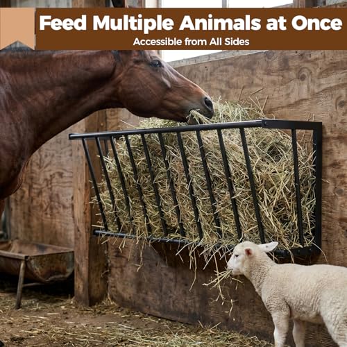 Lesolar Hay Feeder for Goats,40''Length/25 Gallon Hay Rack | Goat Hay Rack,Large Capacity Hay Rack for Goats,Wall Blanket Holder,Hay Holder