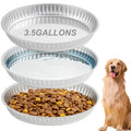 Zonon 3 Pack 3.5 Gallon Galvanized Steel Feeding Food Steel Pans 19.7 Inches Galvanized Oil Drain Pans Utility Bowl for Livestock Pet Dog Ducks Horses Feeder - size: 3.5 Gallon