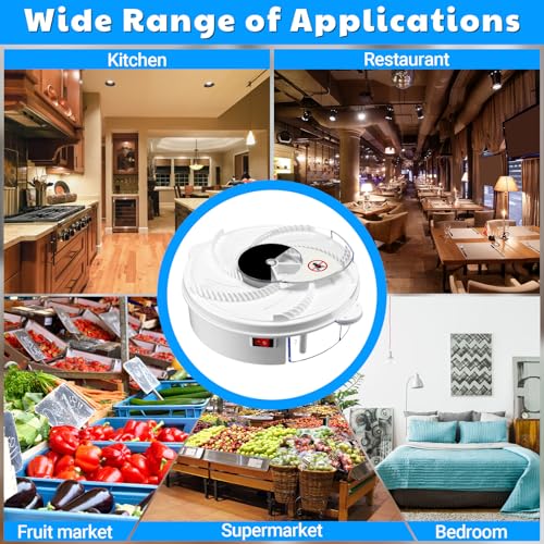 Qualirey Electric Fly Trap Automatic Rotating Insect Catcher,Batteries | Rotating Fly Gnat Trap Mechanism, UV Light Attracts Insects, Chemical-free Reusable for Outdoor Indoor Kitchens Patios - style: Batteries