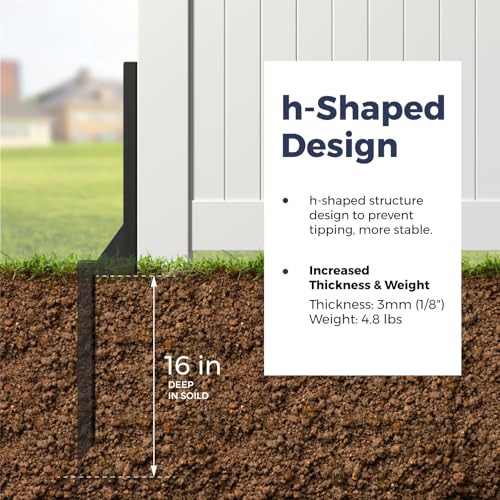 4 Pack Fence Post Repair Kit 1/8" Thickened Anchor Spike for 4x4/6x6 | 1/8" Thickened Carbon, Heavy Duty Fence Post Anchor Ground Spike, Repair Tilted, Broken 4x4/6x6 Wood Fence Post