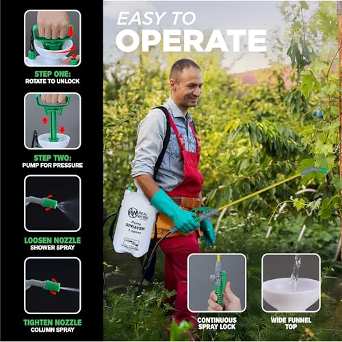 REALWORK 3-Gallon Handheld Tank Sprayer with Carry Handle and Shoulder Strap for Pests & Weeds, Watering Garden, and Spraying Plants, in Translucent White - size: 3 gallon